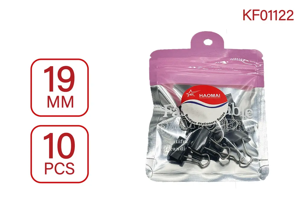 FK01122 19MM Black Long Tail Clip 10PCS