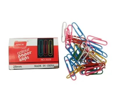 3028 - 28mm colored paper clips 100 pieces