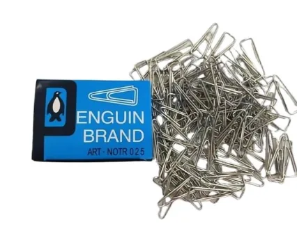 025mm penguin nickel-plated paper clips 80 pieces