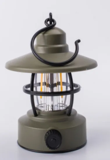 Battery-Operated Tungsten Filament Single-Cap Vintage Camping Lantern