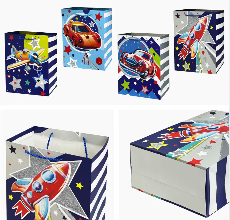 Blue Glitter Gift Bag - EST-3178S