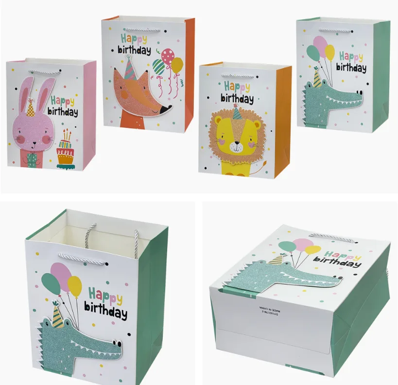 Purple Flat Printed Gift Bag - EST-3340M