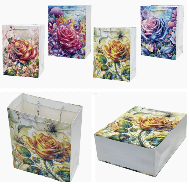 Red Glitter Gift Bag - EST-3355XL