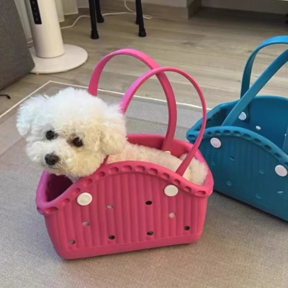 Hole-punched crescent-shaped bag