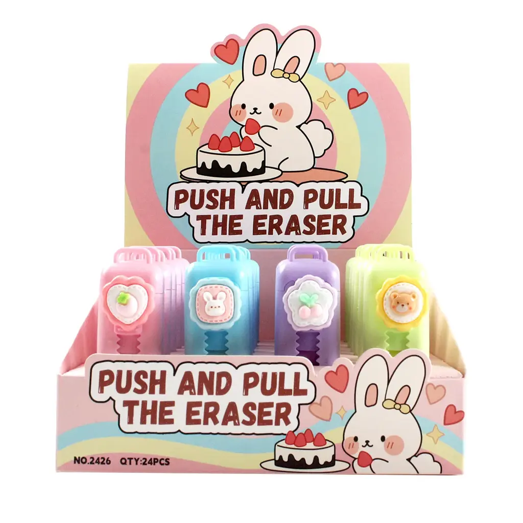 2426 Rabbit Cartoon Push-Pull Eraser