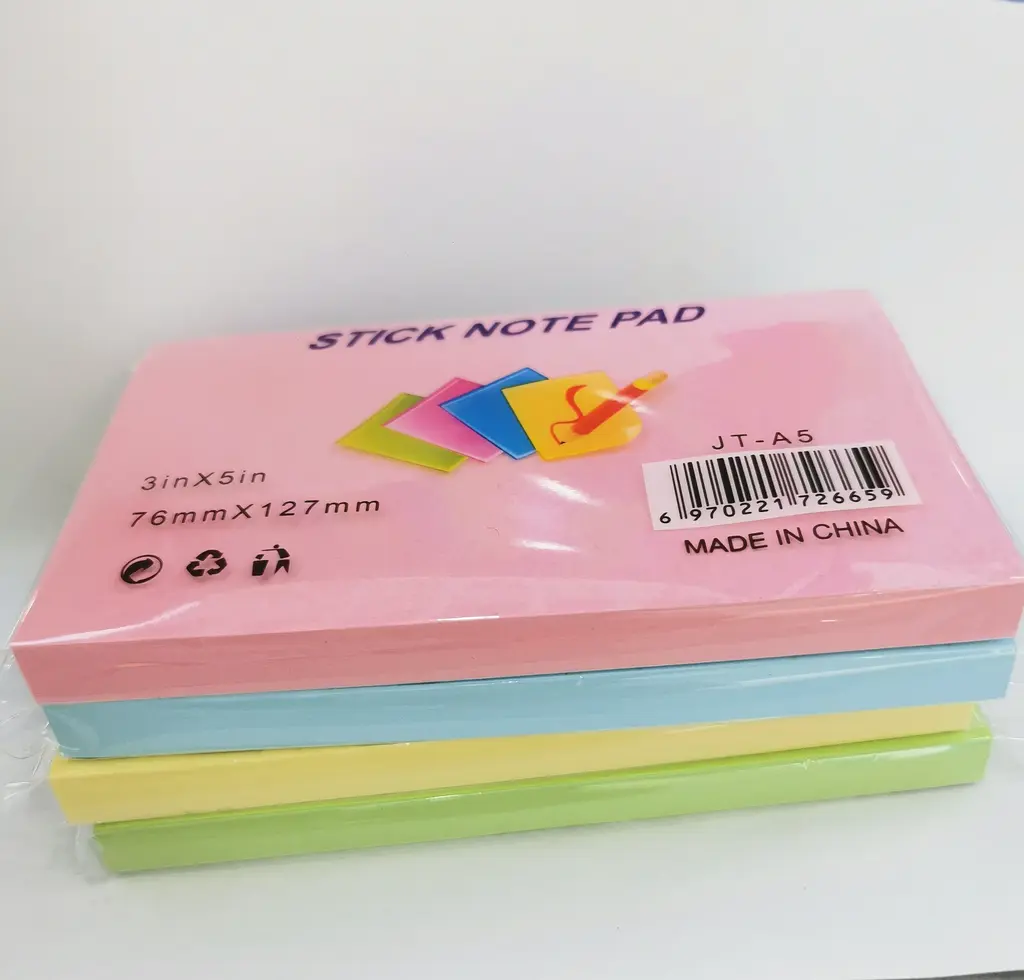 JT-A5 All-Color 3*5 Single-Sided Post-it Notes, 100 Sheets