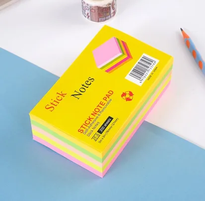 JT-5 Fluorescent 3*5 Post-it Notes, 300 Sheets (Multi-Color Pack)