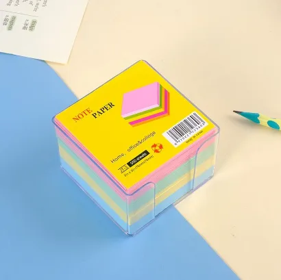 JT-3 Colorful Stackable 3*3 Post-it Notes 500 Sheets Acrylic Box