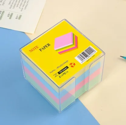 JT Colorful Stackable 8*8cm Post-it Notes 700 Sheets Acrylic Box