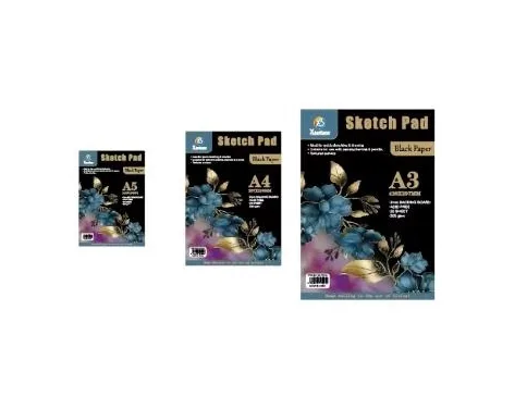 XB-603A Black Card Case - 200G Black Card Paper 20 pages A3