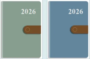 7001 PU leather snap notebook 2026 calendar