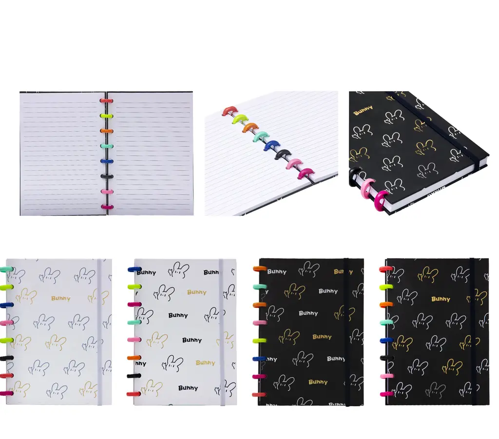 A5 Divided Page Color Mushroom Clasp Loose-leaf Book 60 Sheets + 5 Loose-leafs