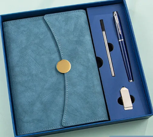 USB drive notebook set - Navy Blue