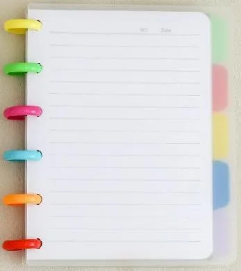 A5 Divided Page Color Mushroom Clasp Loose-leaf Book 80 Sheets