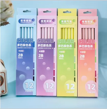 BN3693 Dopamine color series - 2B pencils 12 pieces