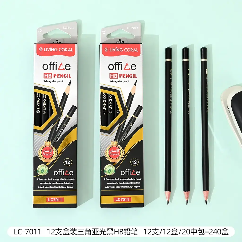 LC7011 matte black pencil with HB tips 12 pieces