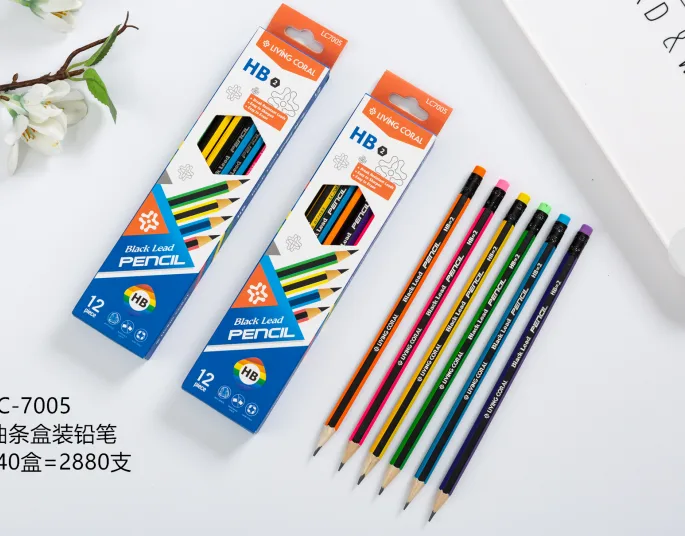 LC-7005 box of 12 hexagonal leather tips HB pencils