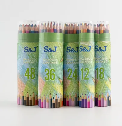 18-color plastic rod colored pencils in barrels