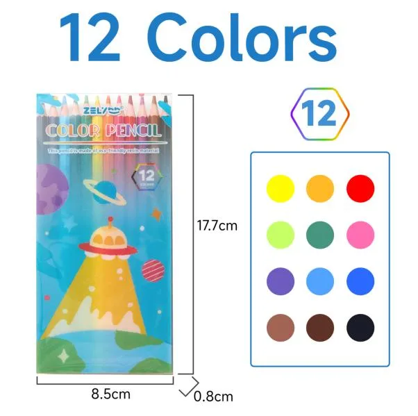 ZL101 - 12-color PET box of colored pencils