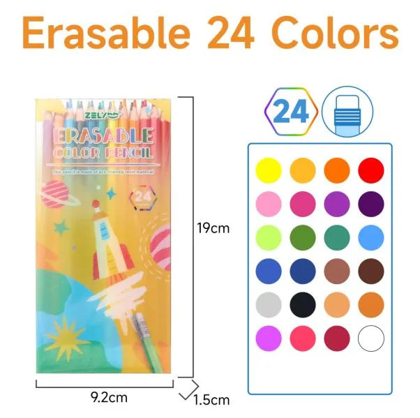 ZL203 - 24-color PET box of erasable colored pencils