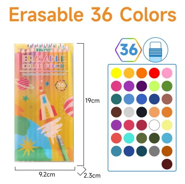 ZL204 - 36-color PET box of erasable colored pencils