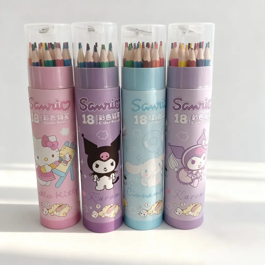KT107 Sanrio colored pencil set in bucket, 24 colors