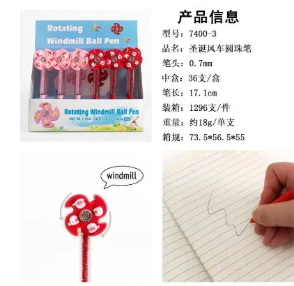 7400-3 Christmas Kite Turning Shape Ballpoint Pen 0.7mm