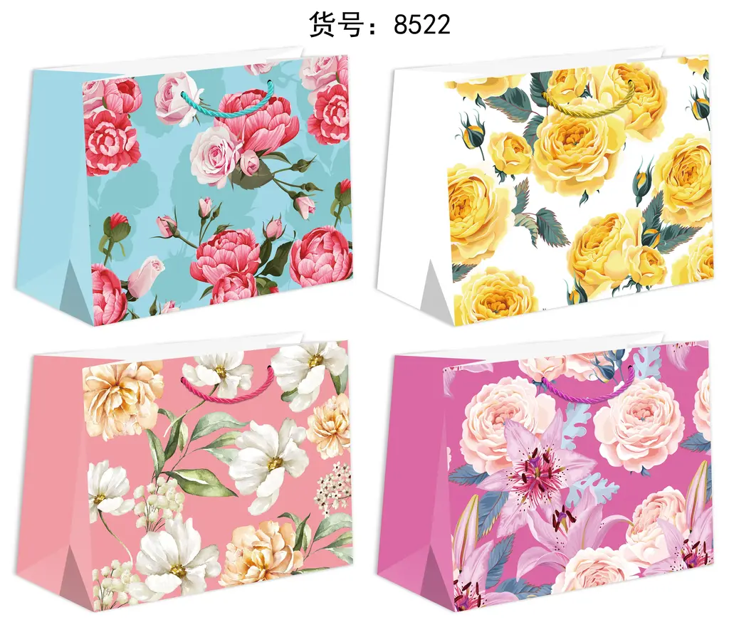 Printed Horizontal Gift Bag - Small | 24*18*10cm | 8522