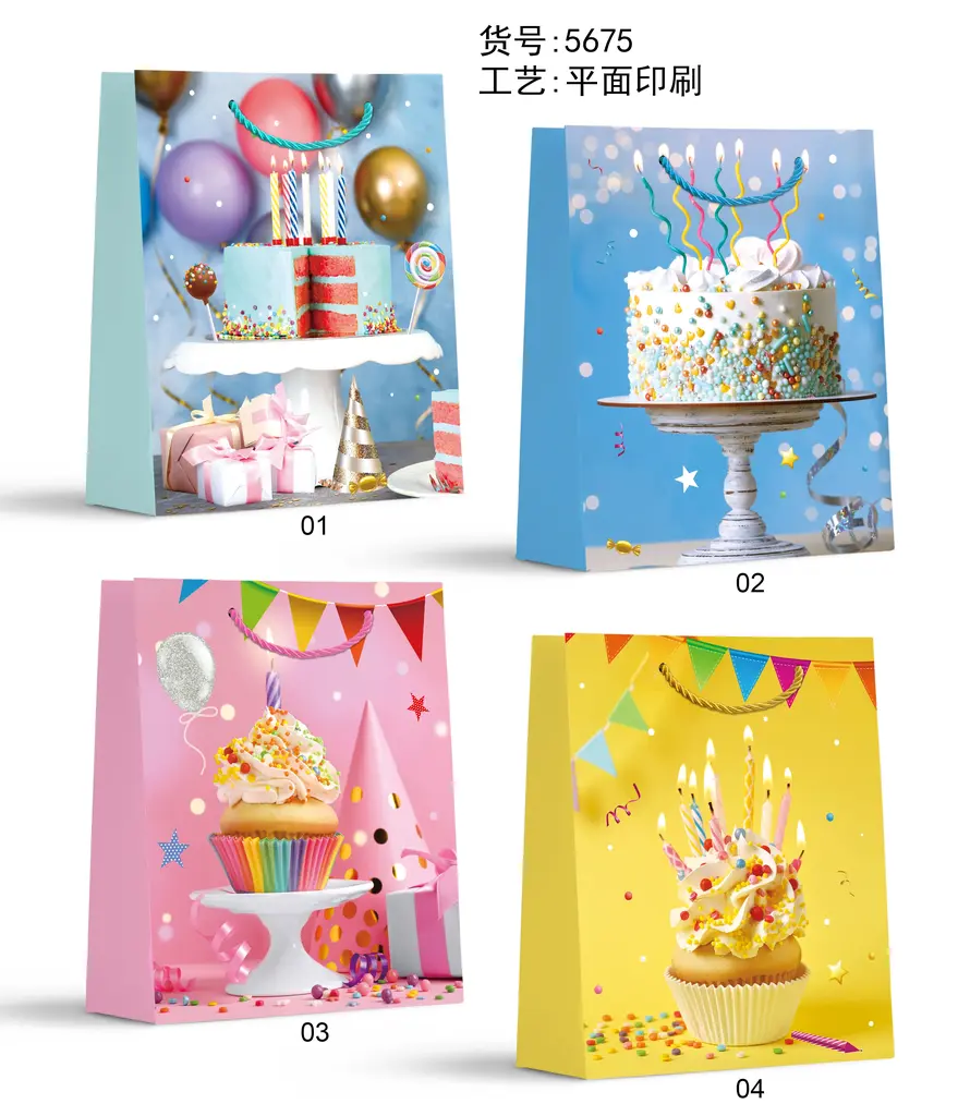 Printed Gift Bag - Small | 18*24*8.5cm - Design 05