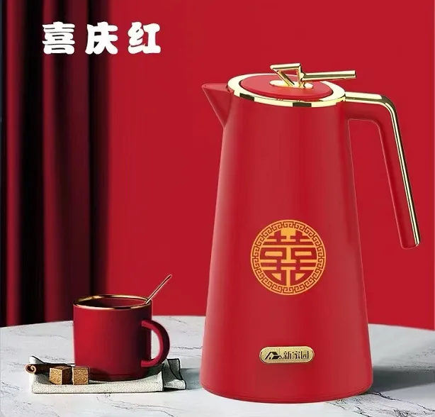 PP Plastic Glass-Lined Vacuum Jug 1.6L - JLM-5522-1.6L - Festive Red