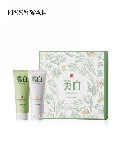 KISSMWAH Skin Research Whitening and Spot Removing Cleansing Set (White Green) 100g+100g