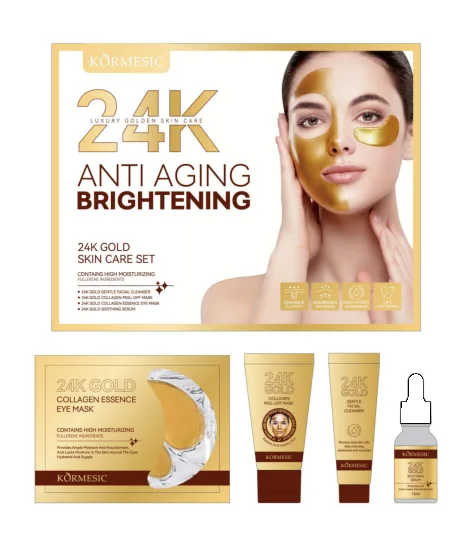 KORMESIC 24k Gold Anti-Aging & Brightening Set (for foreign trade) 20g+25g+7.5g*2+15ml