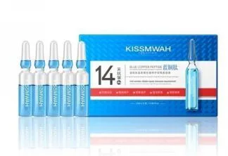 KISSMWAH Blue Copper Peptide Fullerene Anti Wrinkle Repair Ampoule Beauty Liquid 2ml * 5 bottles