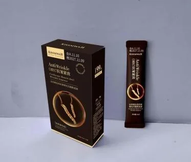 KISSMWAH Cordyceps Glass Color Anti Wrinkle Filling Secondary Disposable Skin Base Liquid - Box Set 4mlx 10 Strips