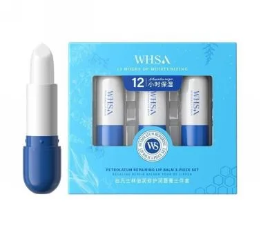 Whsa White Vaseline Double Moisture Repair Lip Balm Trio 3.8g+3.8g+3.8g