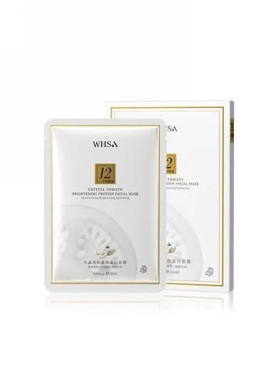 Whsa Crystal Skin Brightening Tomato Protein facial mask -25 ml x 5 pieces in a box
