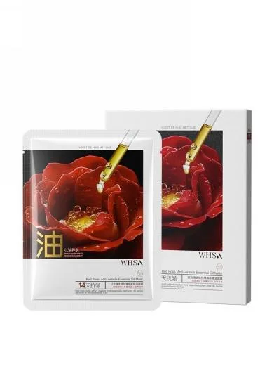 Whsa Red Rose Multi effect Wrinkle Resisting and Skin Revitalizing Essential Oil facial mask -25ml x 3 pieces in a box