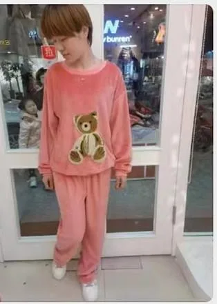 Teddy Bear Appliqué Two-Piece Loungewear Set - M5501