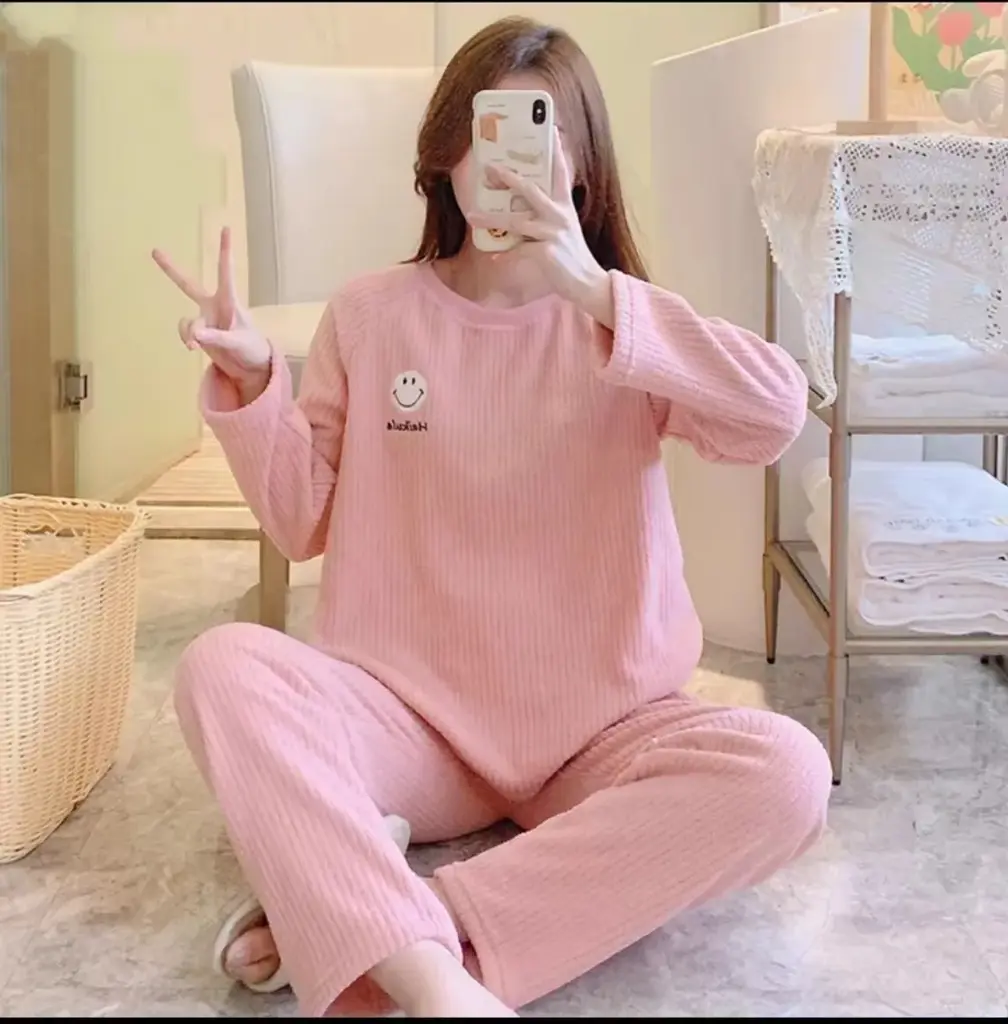 Pink Smiley Face Loungewear Set - M5757