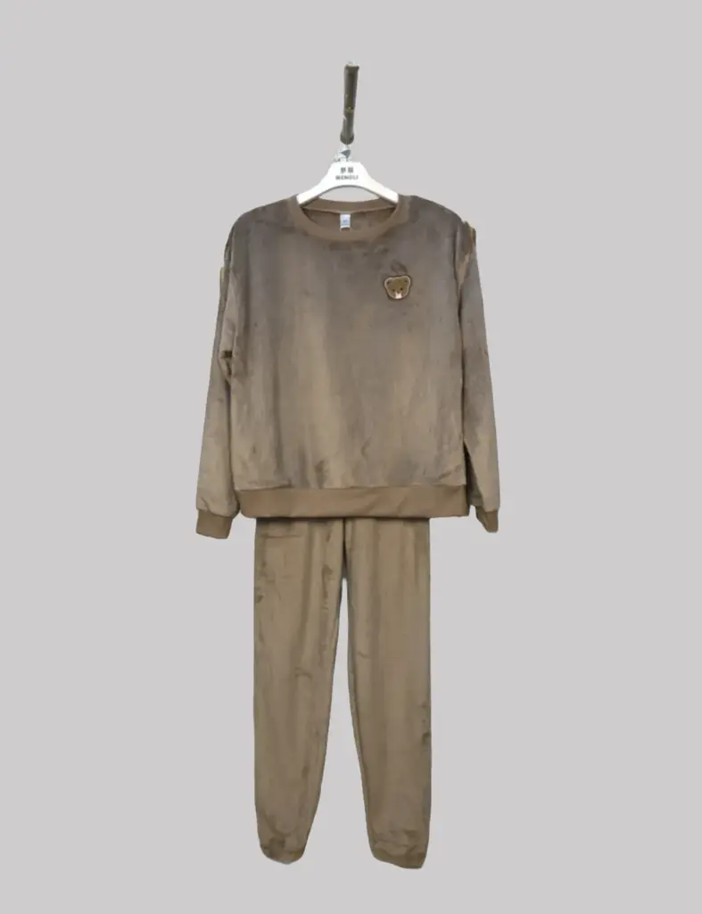 Light Camel小熊 Towel Embroidery Loungewear Set - M6360