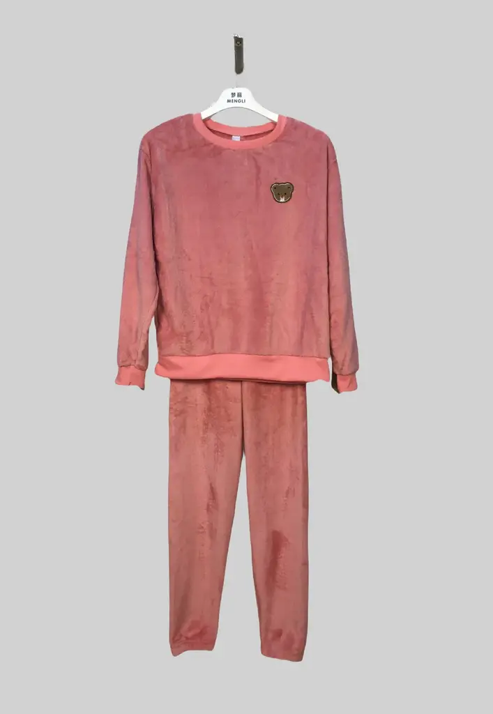 Pink小熊 Towel Embroidery Loungewear Set - M6360