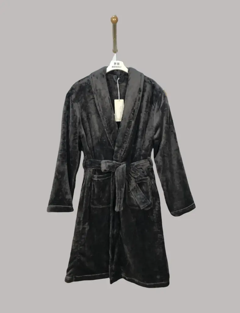 Dark Gray Flannel Bathrobe - M5688