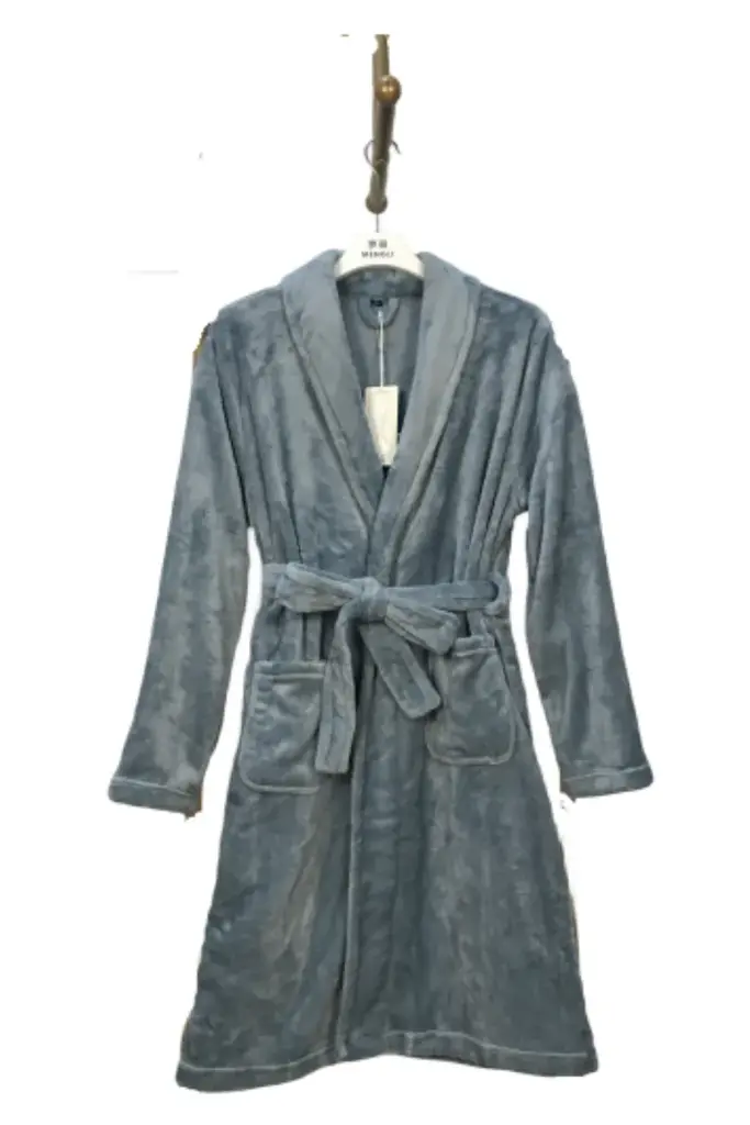 Sky Blue Flannel Bathrobe - M5688