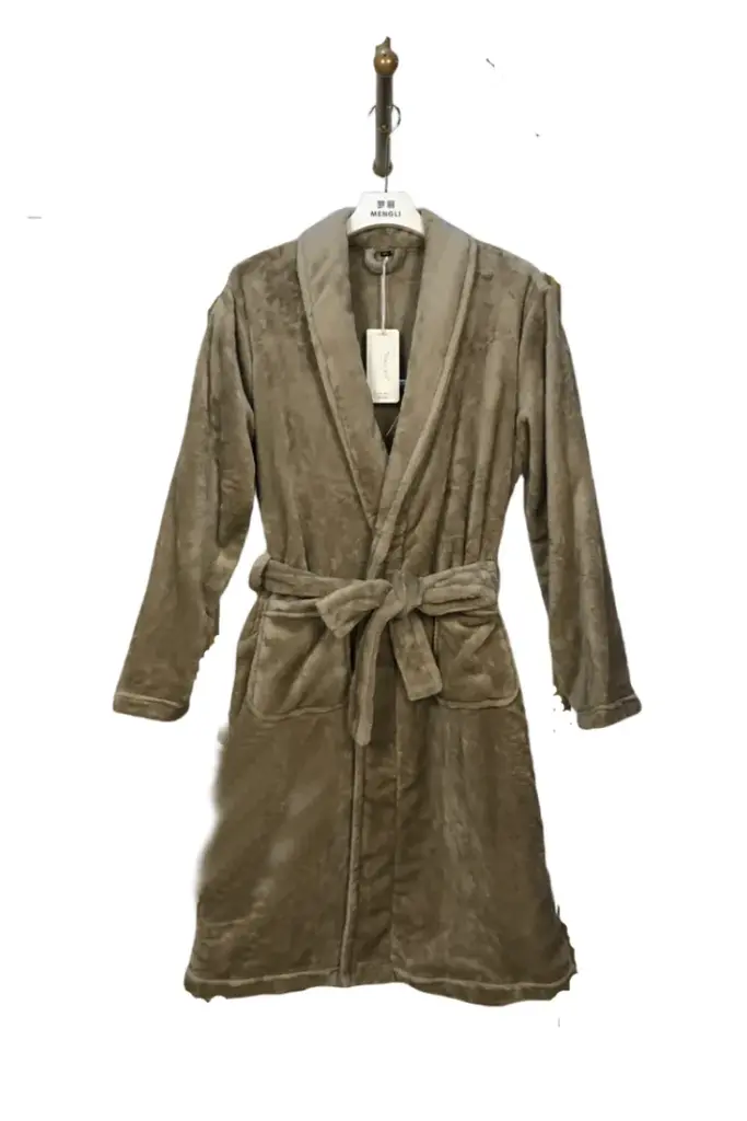 Light Camel Flannel Bathrobe - M5688