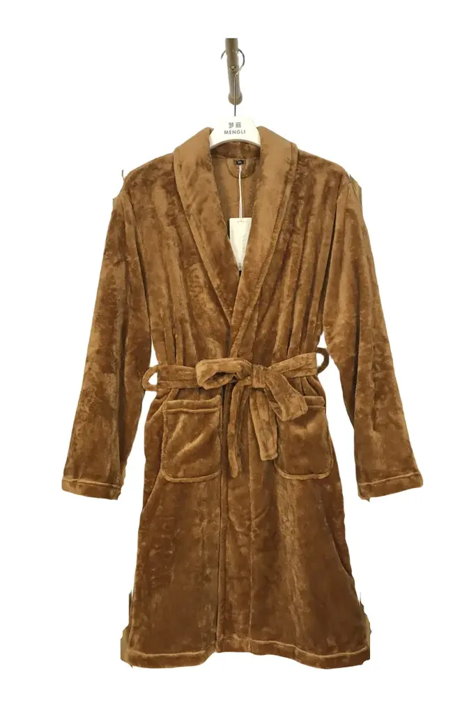 Coffee Brown Flannel Bathrobe - M5688