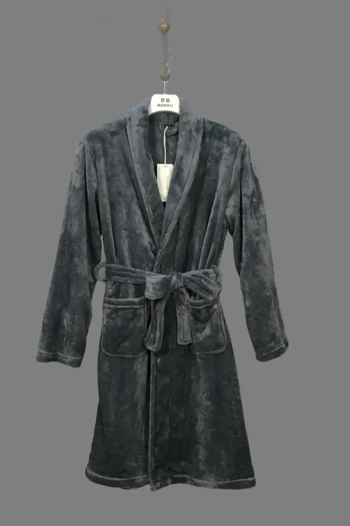 Light Gray Flannel Bathrobe - M5688