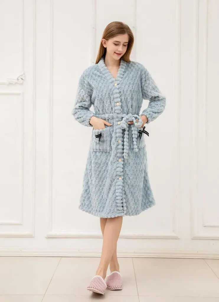 Blue Luxury Plush Bathrobe - M5678