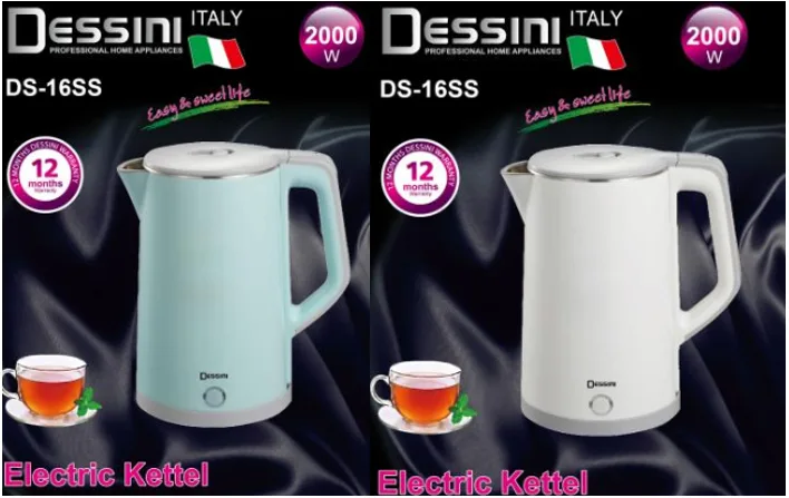 Dessini Electric Kettle - DS16SS - 2L, Mixed Color