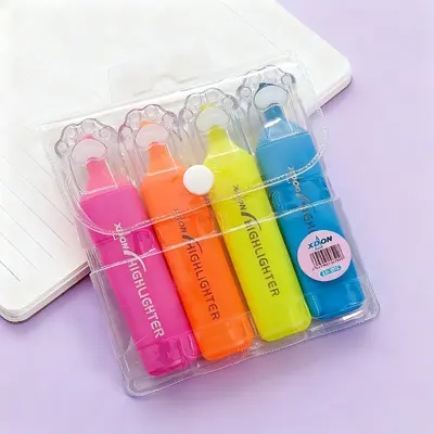 905-4 Cat Claw Fluorescent Pen - Bagged 4 Pieces