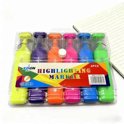 901-6 Fluorescent Pen - Bagged 6 Pieces